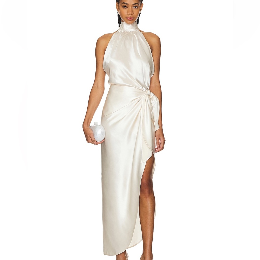NWT Revolve NONchalant Aulie Cream Halter Dress, XS